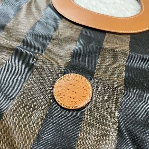 Vintage Fendi Bi Fold Clutch Brown Square Hand Bag Authentic Purse - Picture 3 of 9